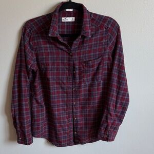 Women's Hollister Long Sleeve Plaid Button-Up Shirt Size S